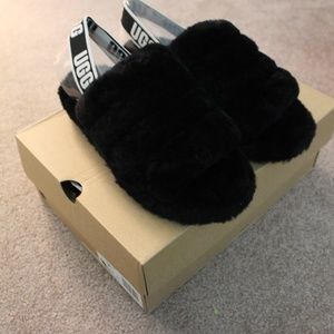 Black Disco Slide Ugg Slippers